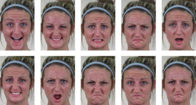 Наше лицо может выражать 22 эмоции.